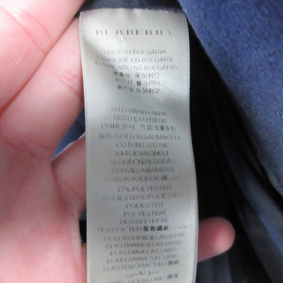 Burberry Brit Knit Blazer Jacket Women 8 Blue Cotton Blend Luxury Designer 572 - Picture 10 of 16
